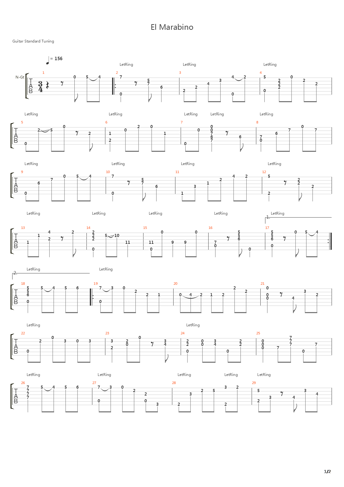 El Marabino吉他谱