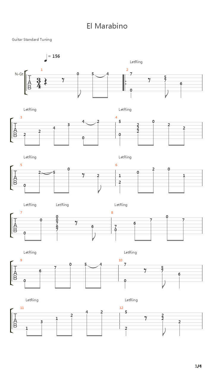 El Marabino吉他谱