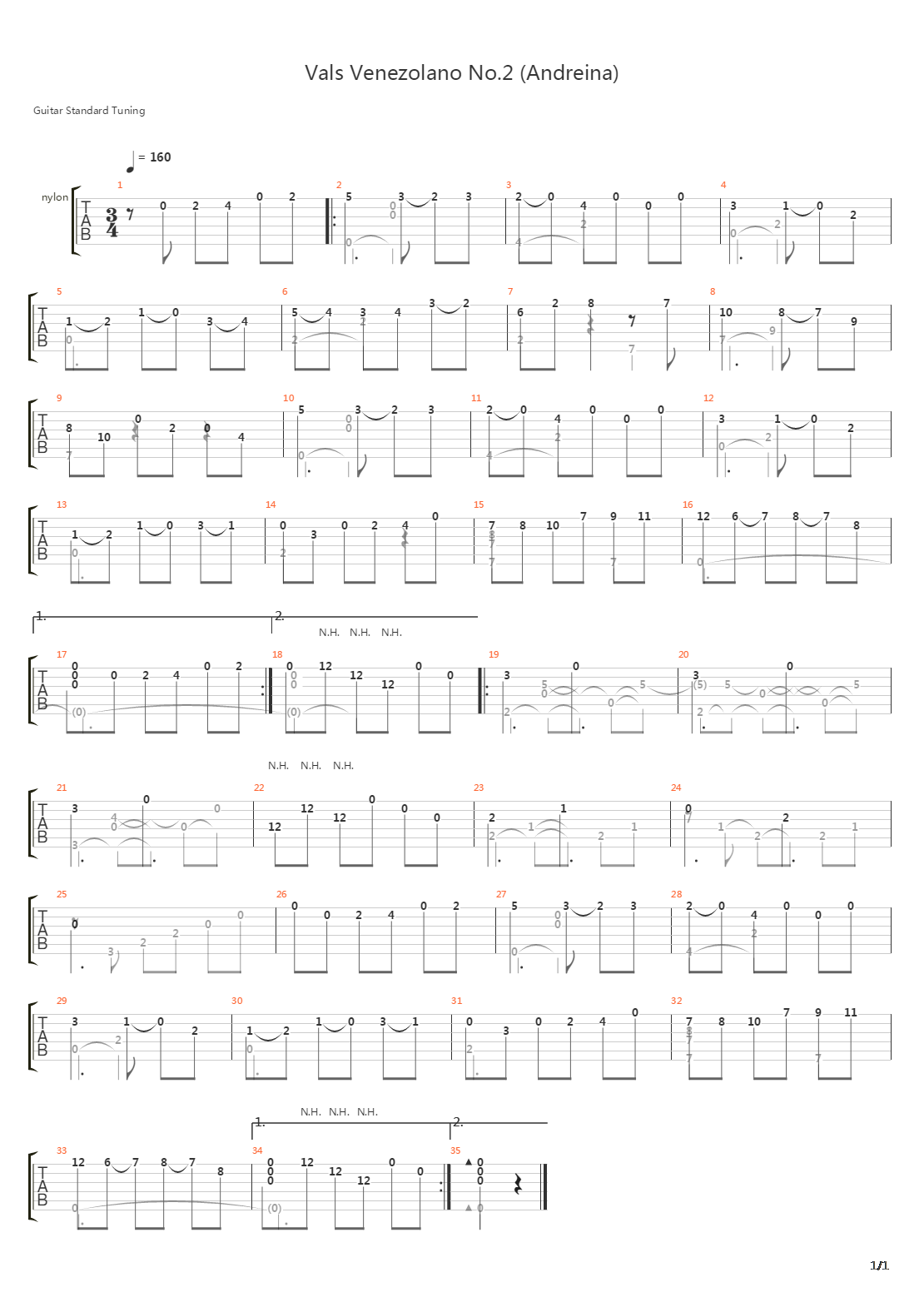 Vals Venezolano No.2 (Andreina)吉他谱
