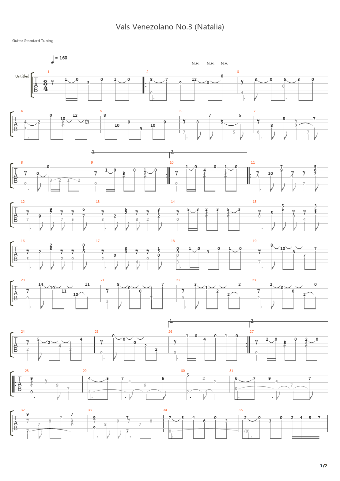 Vals Venezolano No.3 (Natalia)吉他谱