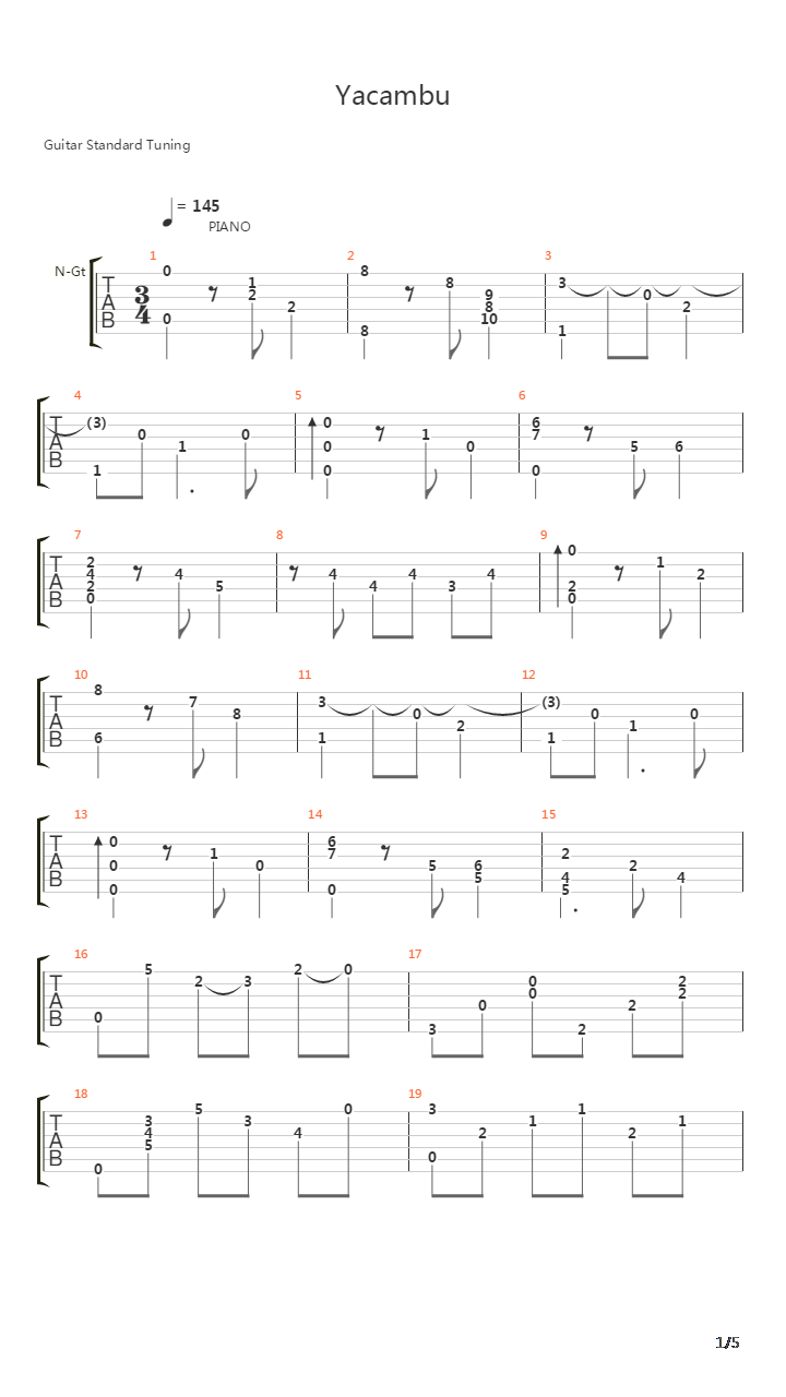 Yacambu吉他谱