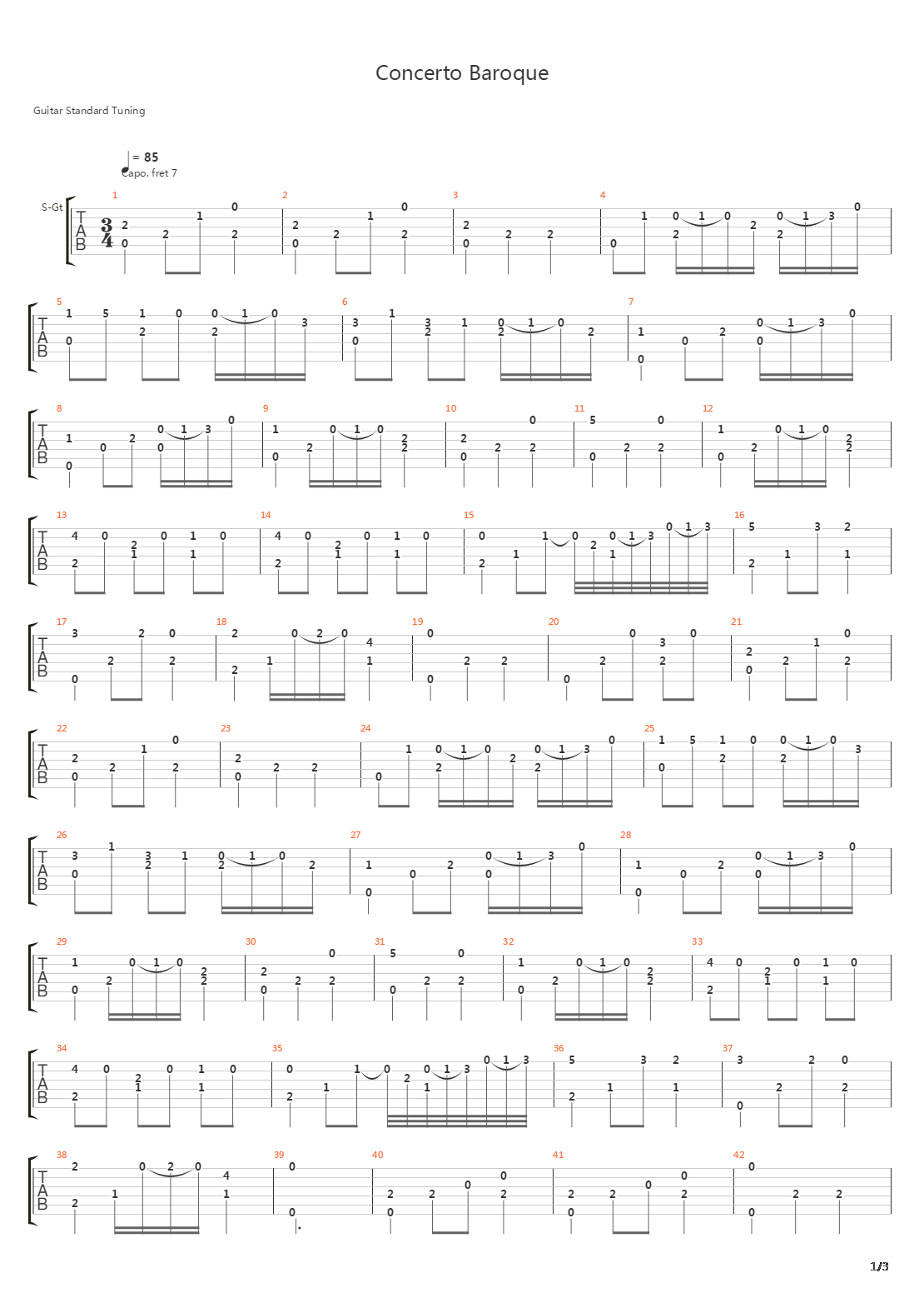 Concerto Baroque吉他谱