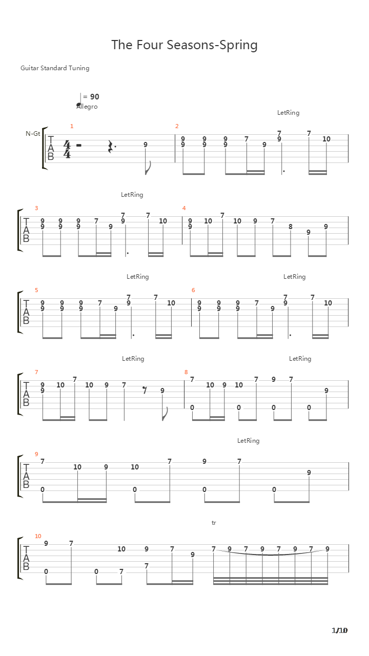 The Four Seasons-Spring吉他谱