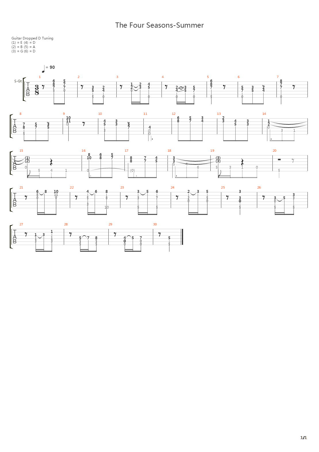 The Four Seasons-Summer吉他谱