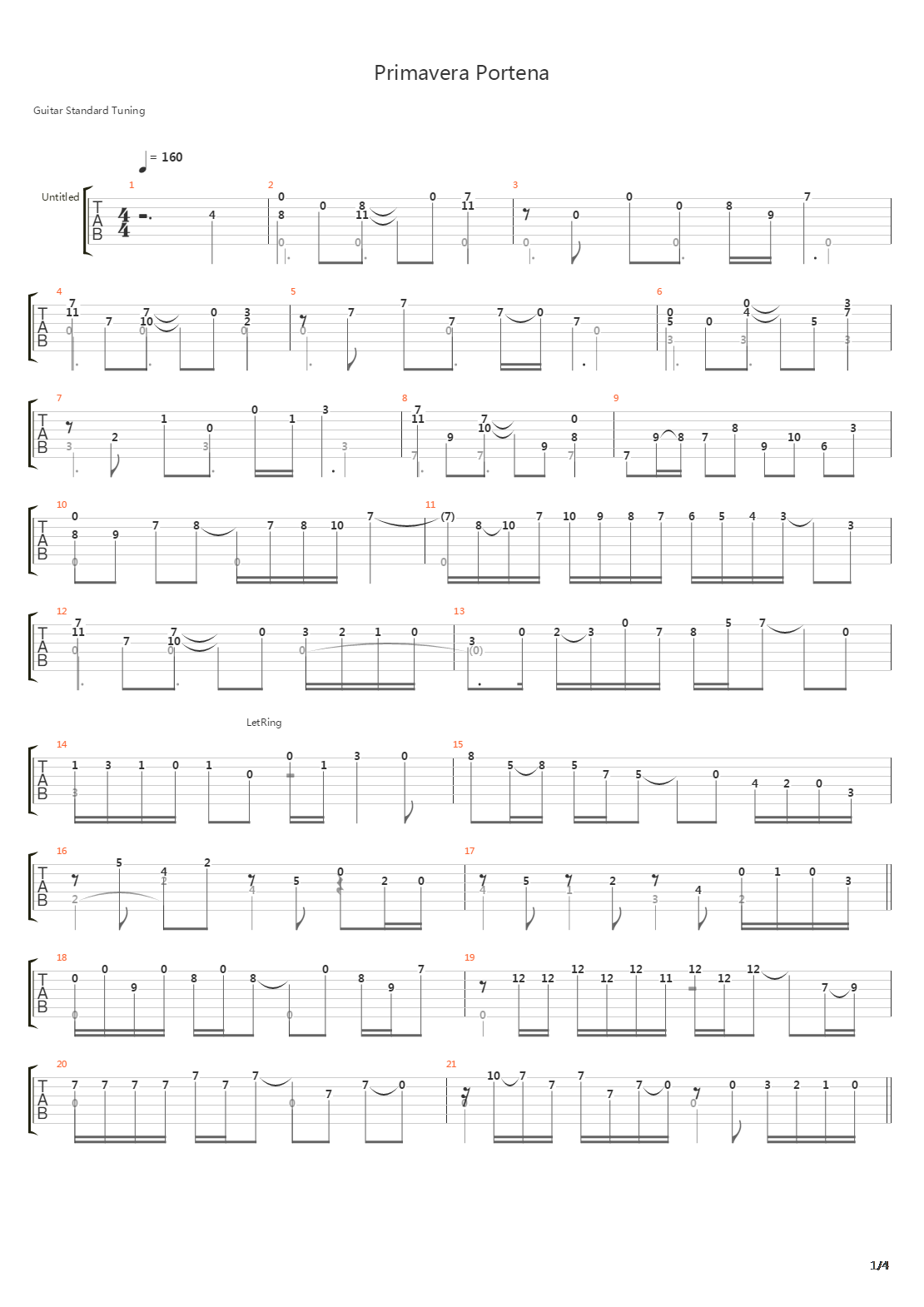Primavera Portena吉他谱
