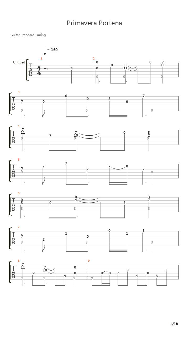 Primavera Portena吉他谱