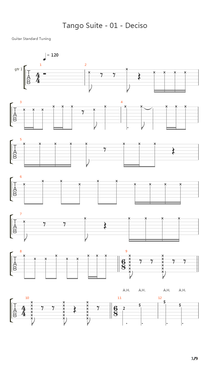 Tango Suite 01 Deciso Duet吉他谱