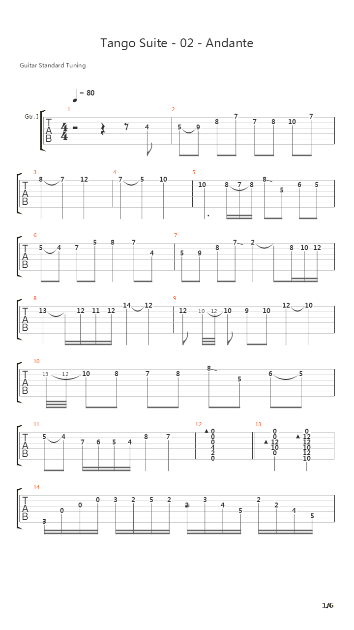 Tango Suite 02 Andante Duet吉他谱