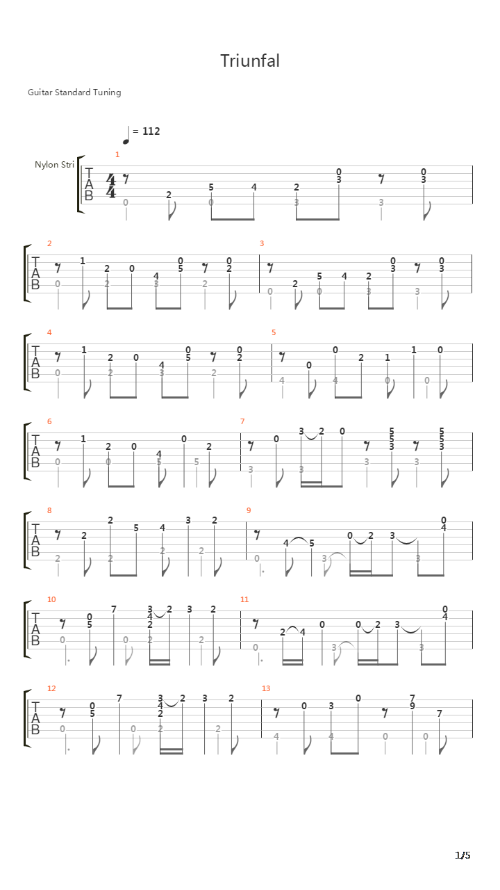 Triunfal吉他谱