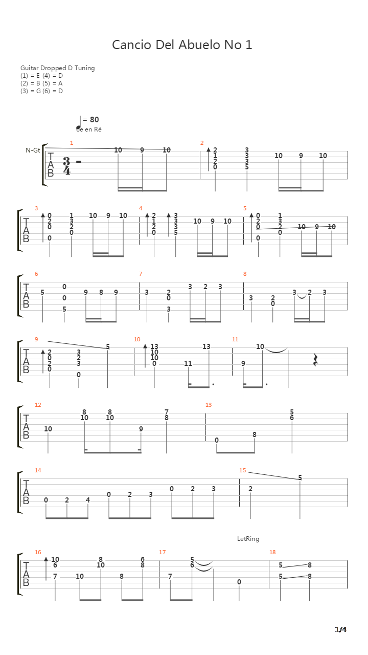 Cancio Del Abuelo No 1吉他谱