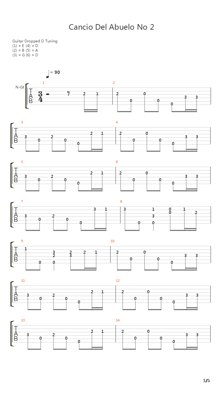Cancio Del Abuelo No 2吉他谱