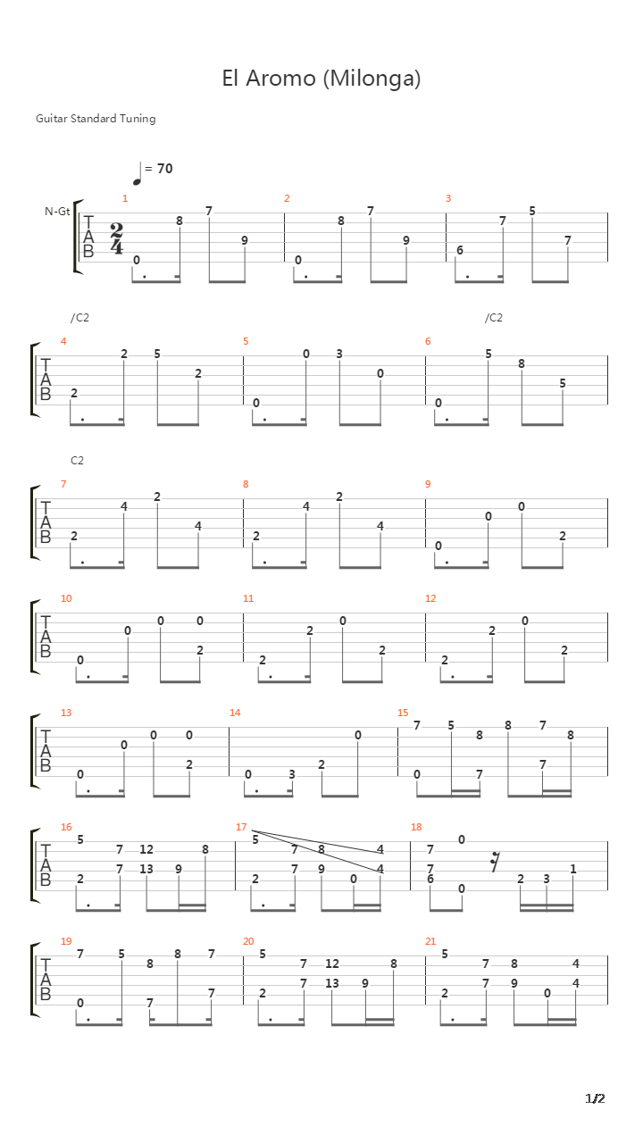El Aromo吉他谱