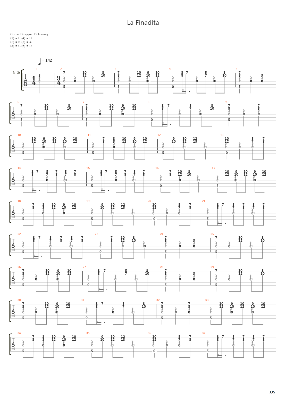 La Finadita吉他谱