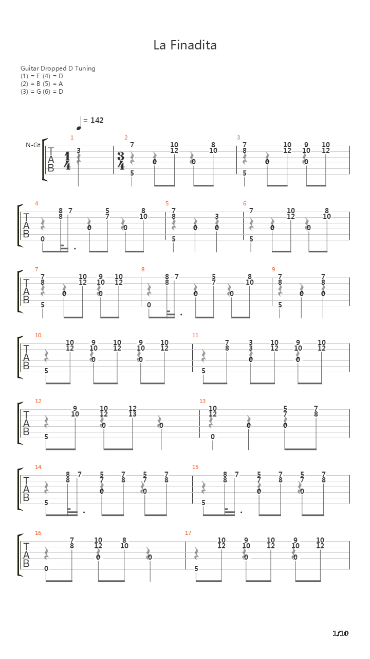 La Finadita吉他谱