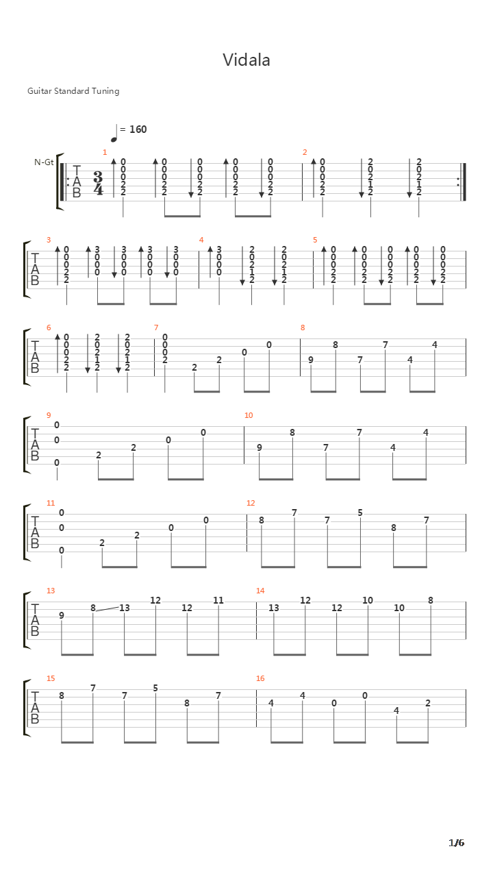 Vidala吉他谱