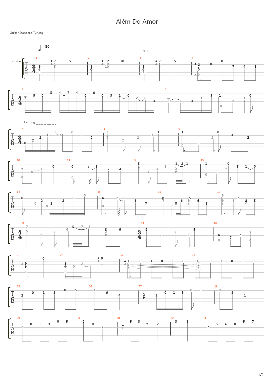 Alem Do Amor吉他谱