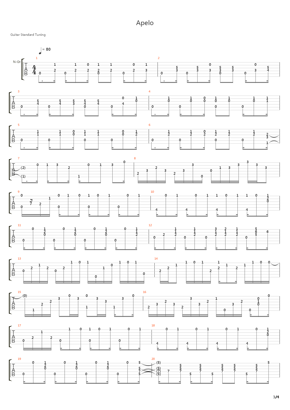 Apelo吉他谱
