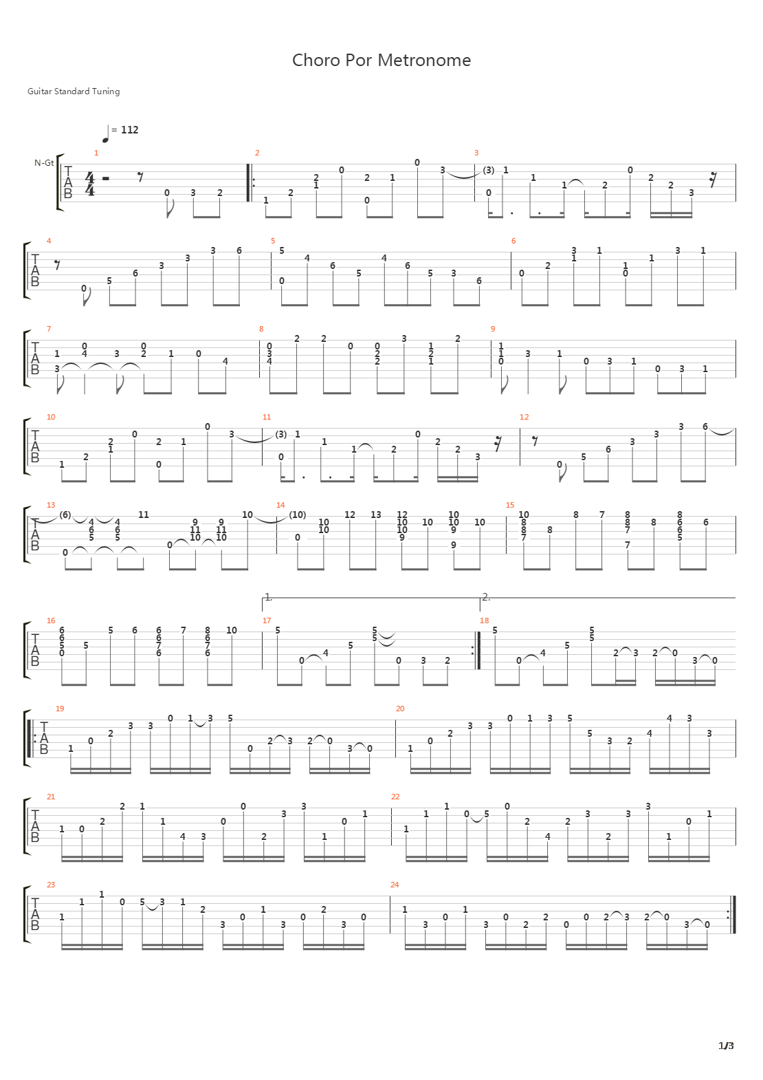 Choro Para Metronomo吉他谱