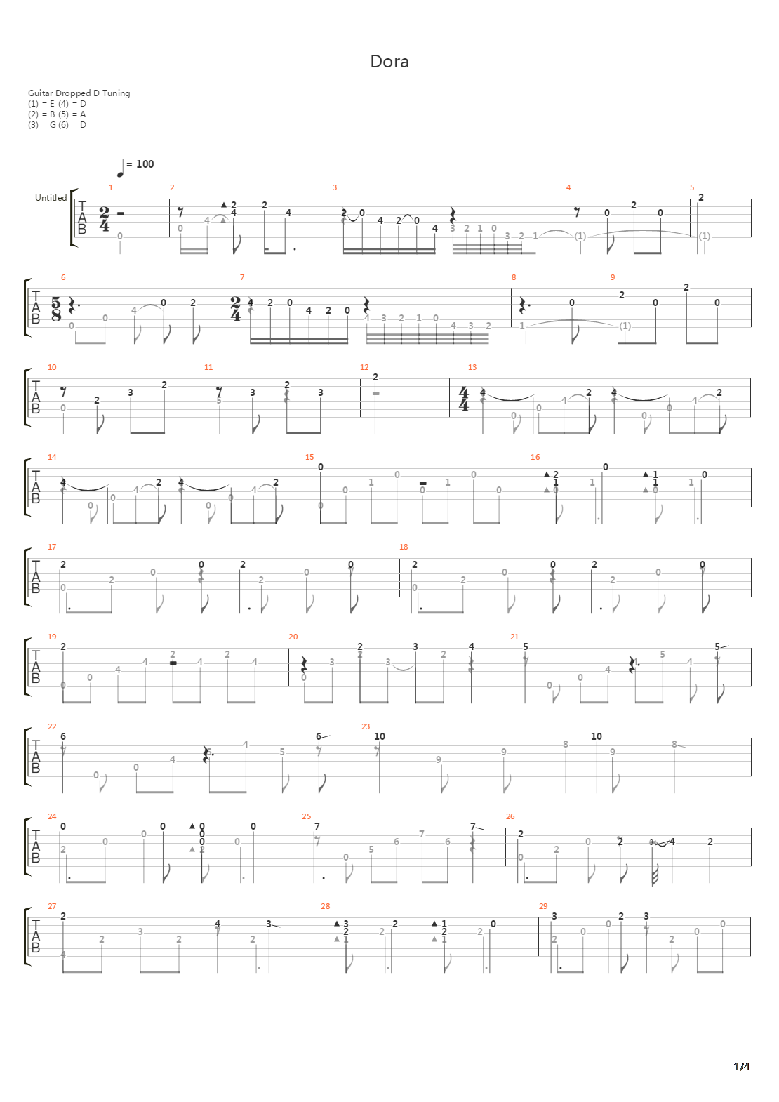 Dora吉他谱