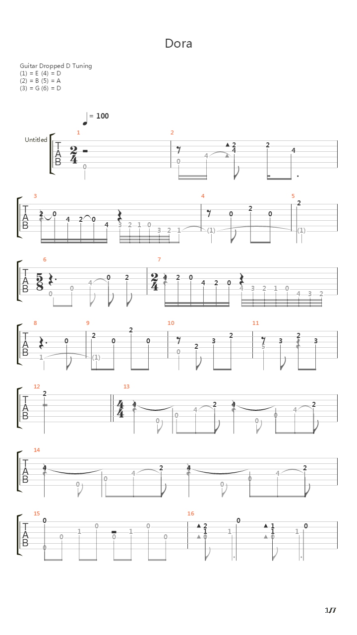 Dora吉他谱