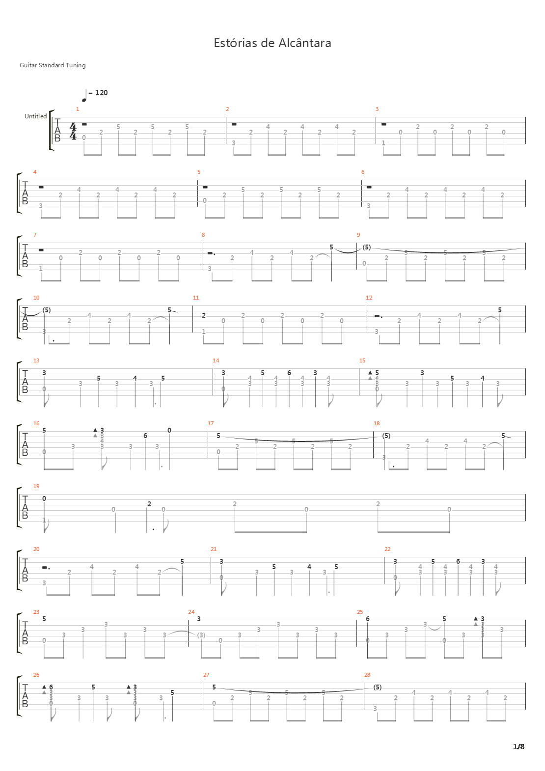 Estorias De Alcantara吉他谱