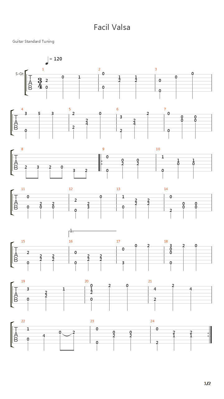 Facil Valsa吉他谱