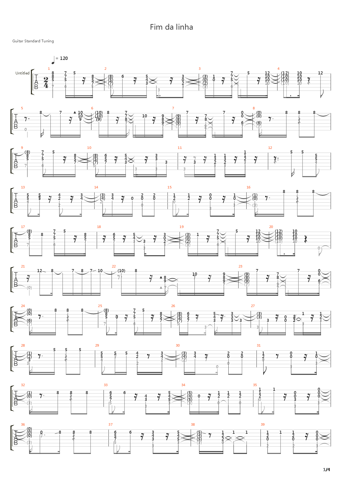 Fim Da Linha吉他谱