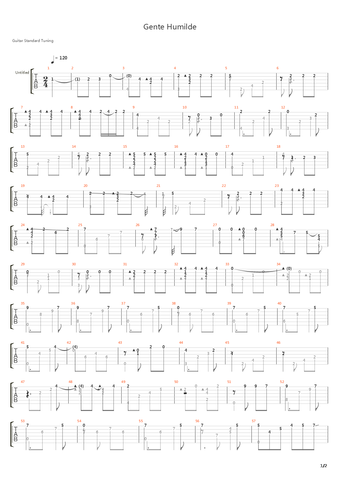 Gente Humilde吉他谱