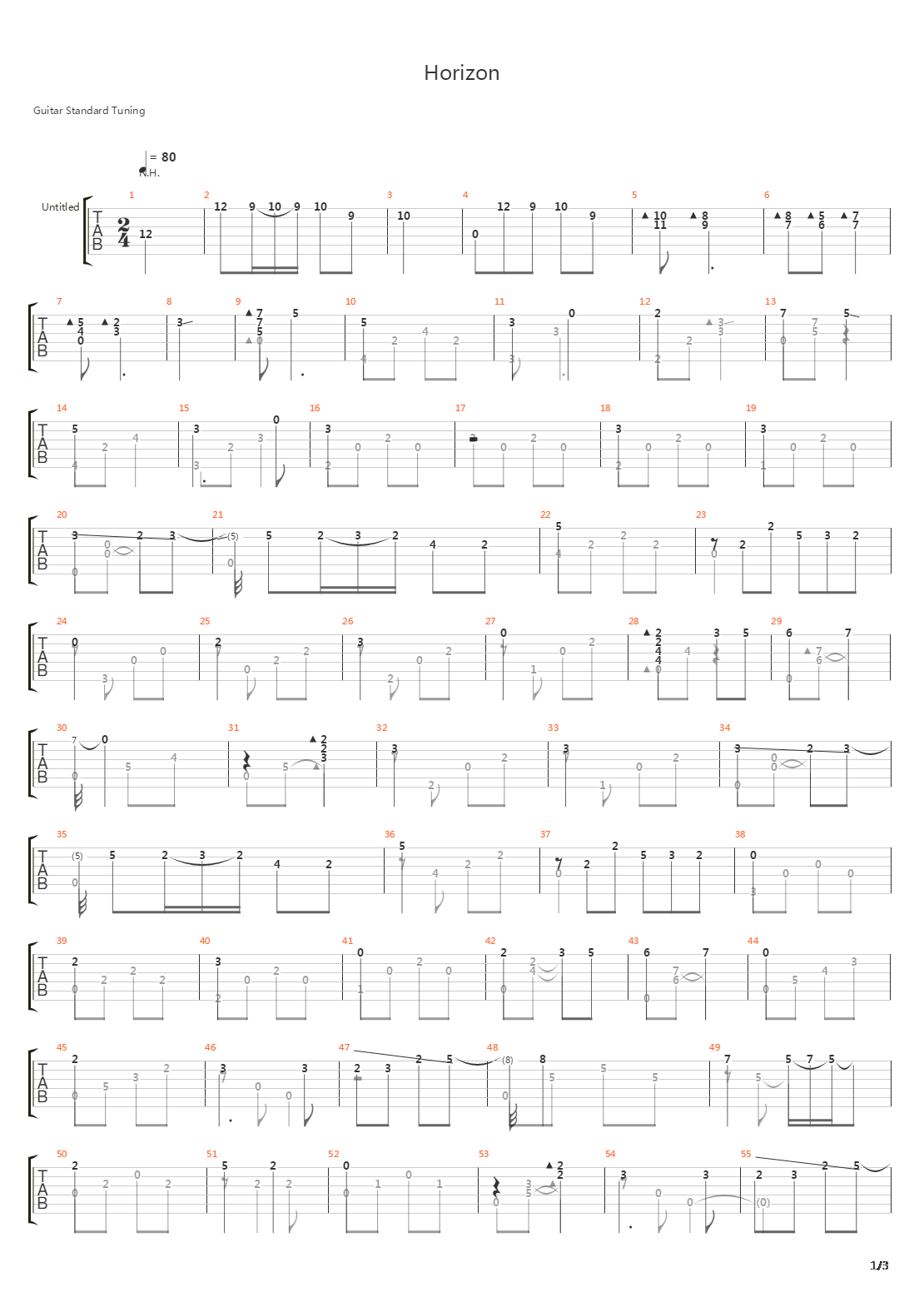 Horizon吉他谱