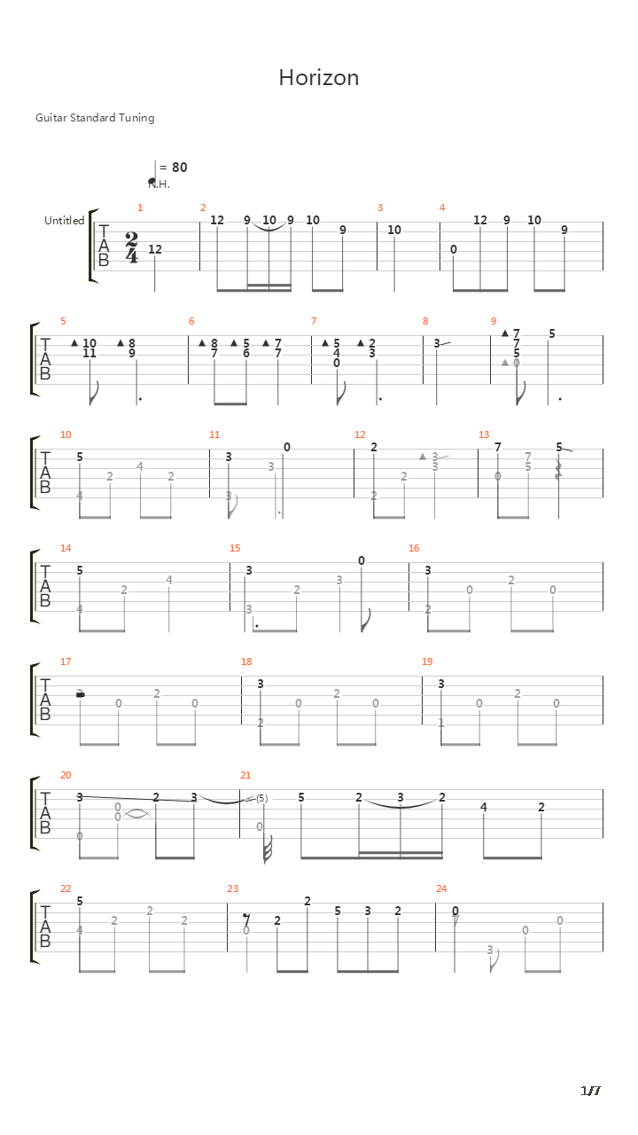 Horizon吉他谱