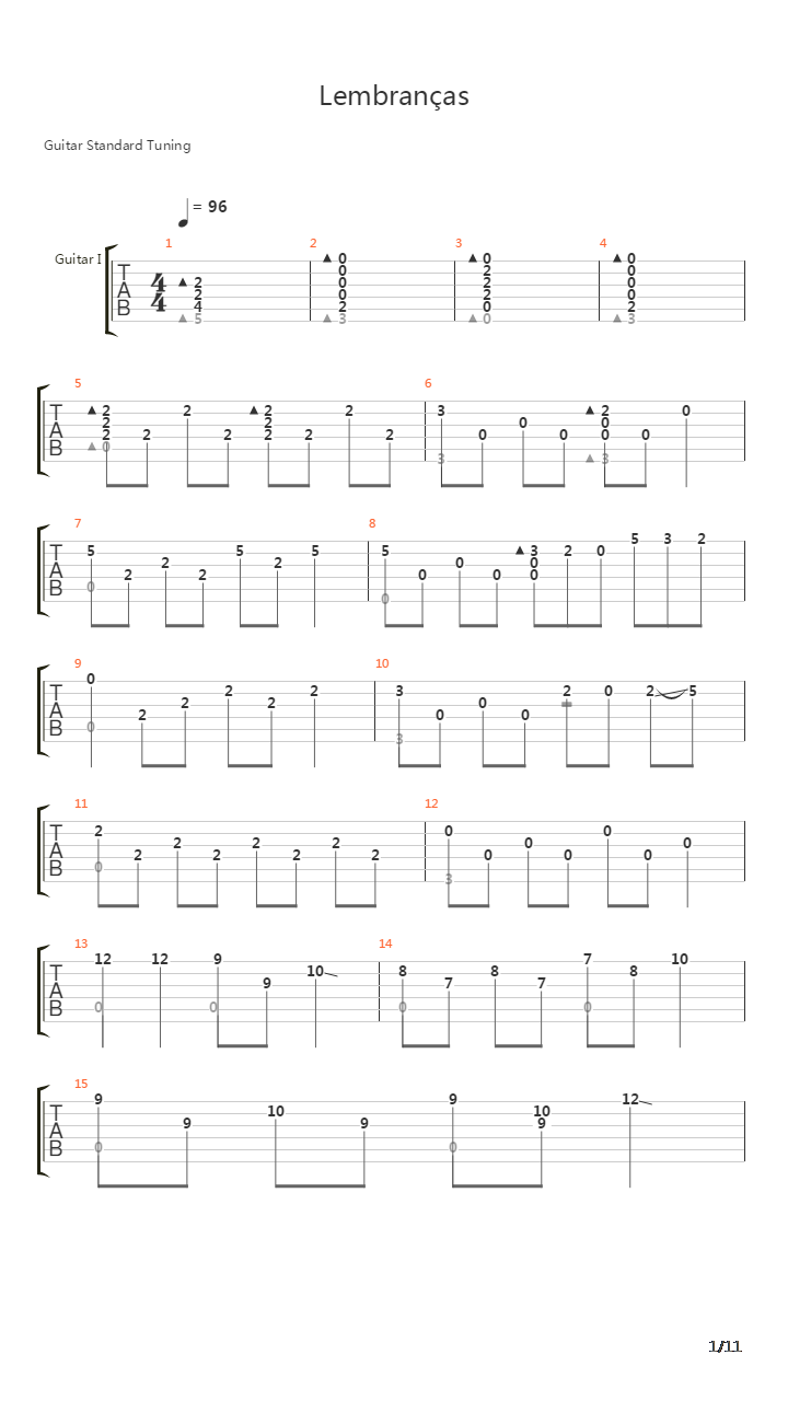 Lembrancas吉他谱