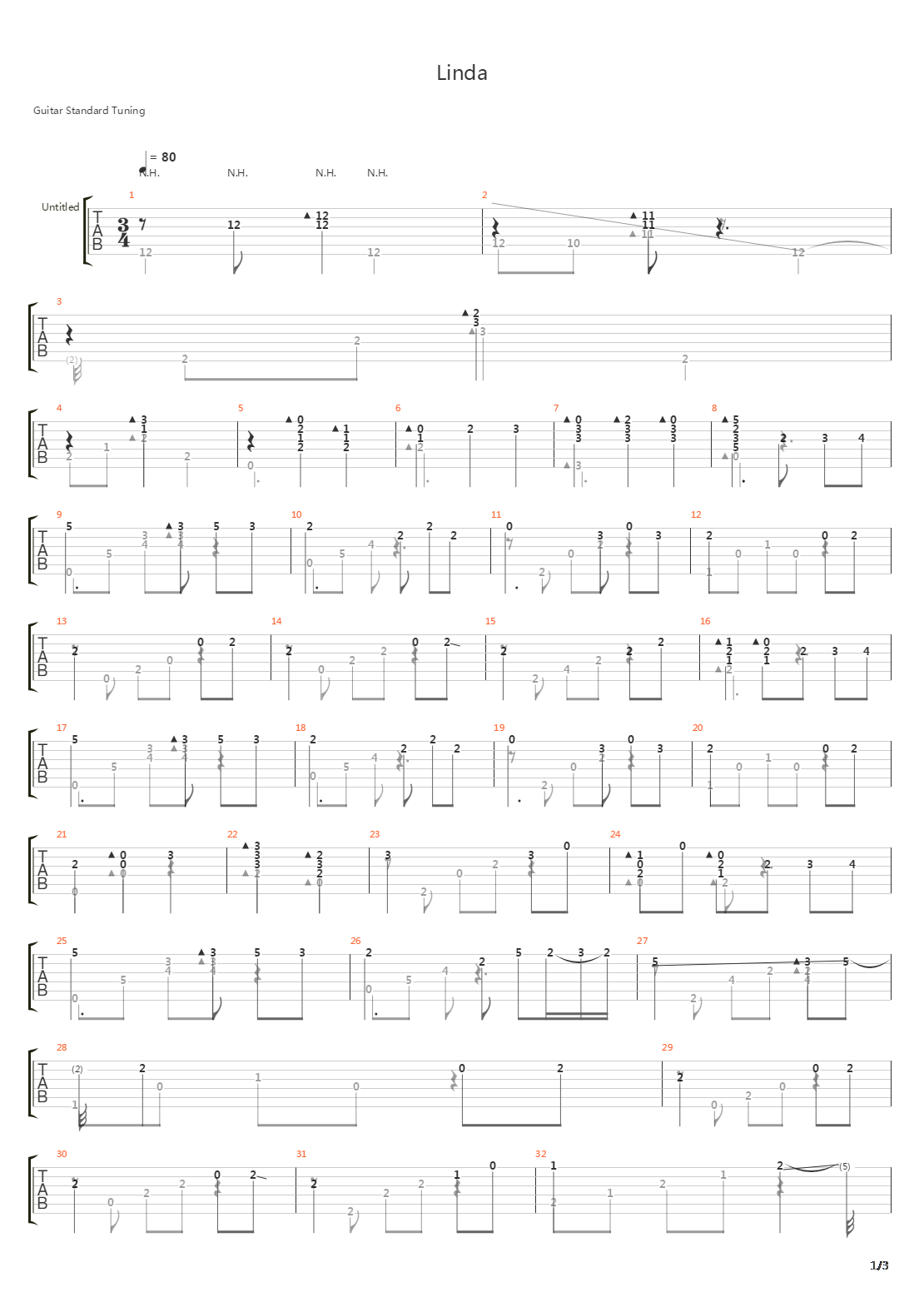 Linda吉他谱