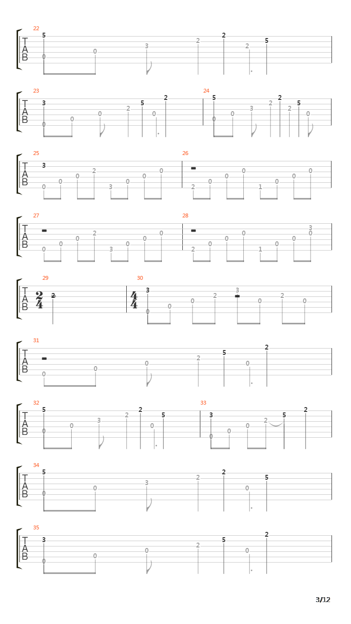 O Mar吉他谱