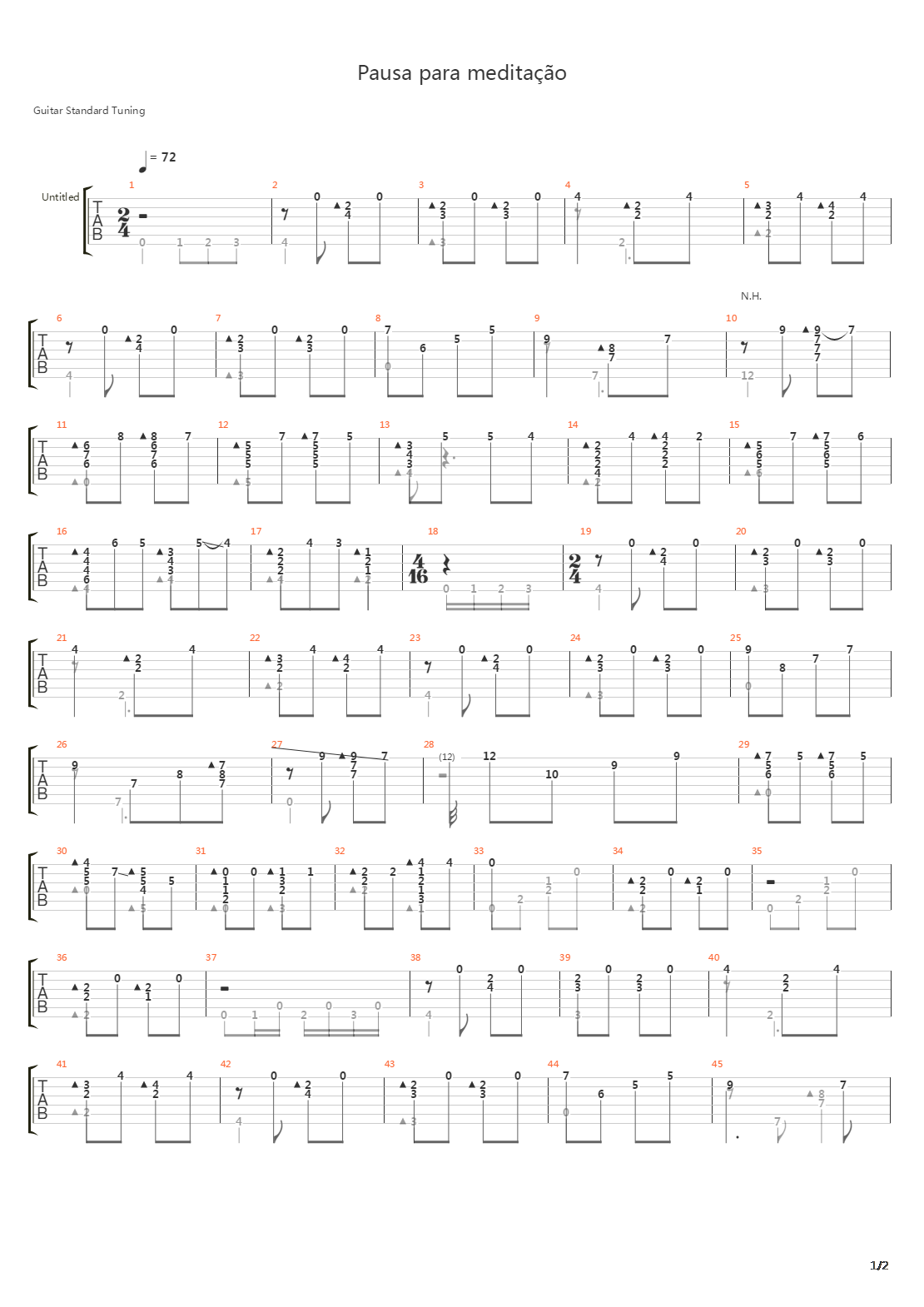 Pausa Para Meditacao吉他谱
