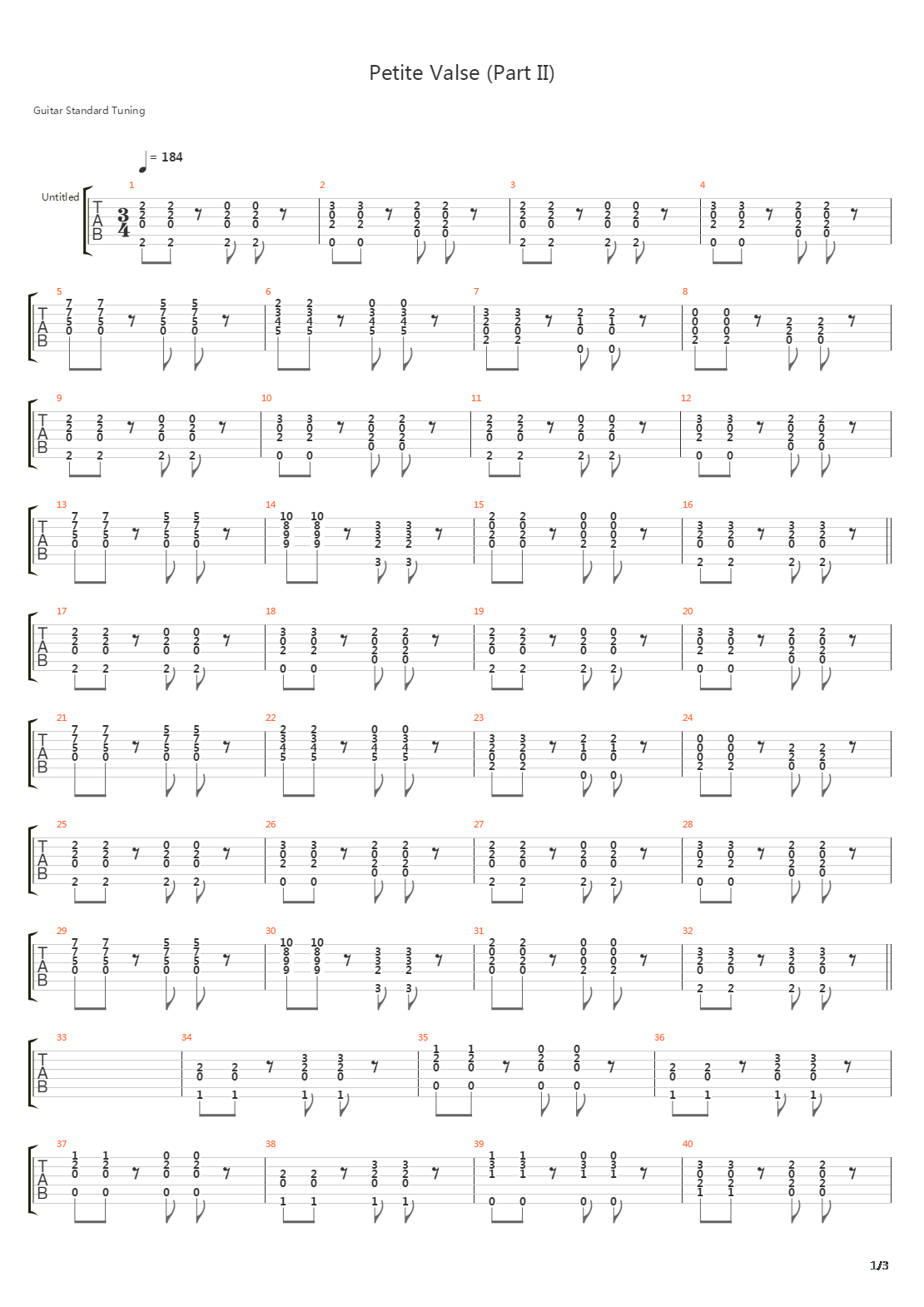 Petite Valse Part2吉他谱