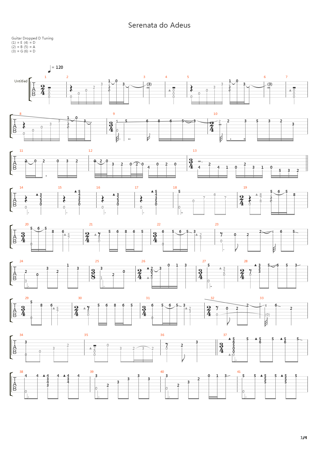 Serenata Do Adeus吉他谱