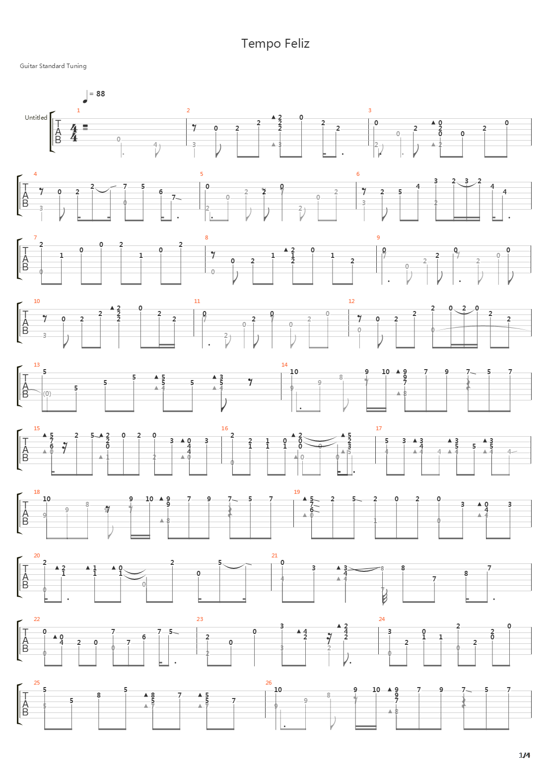 Tempo Feliz吉他谱