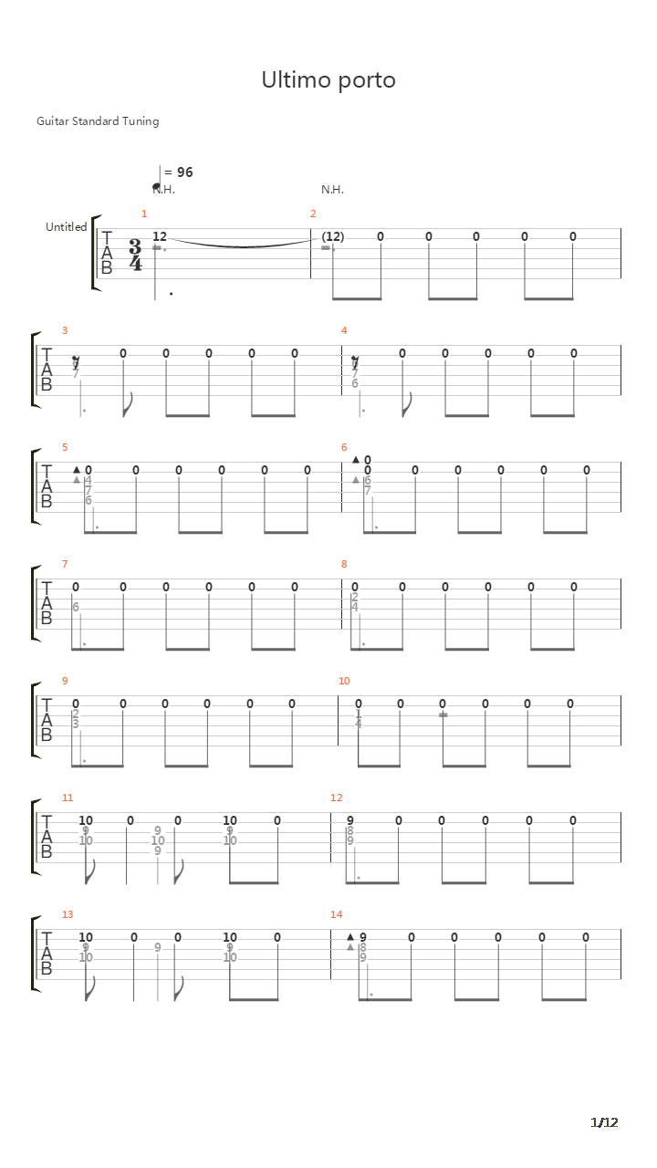 Ultimo Porto吉他谱