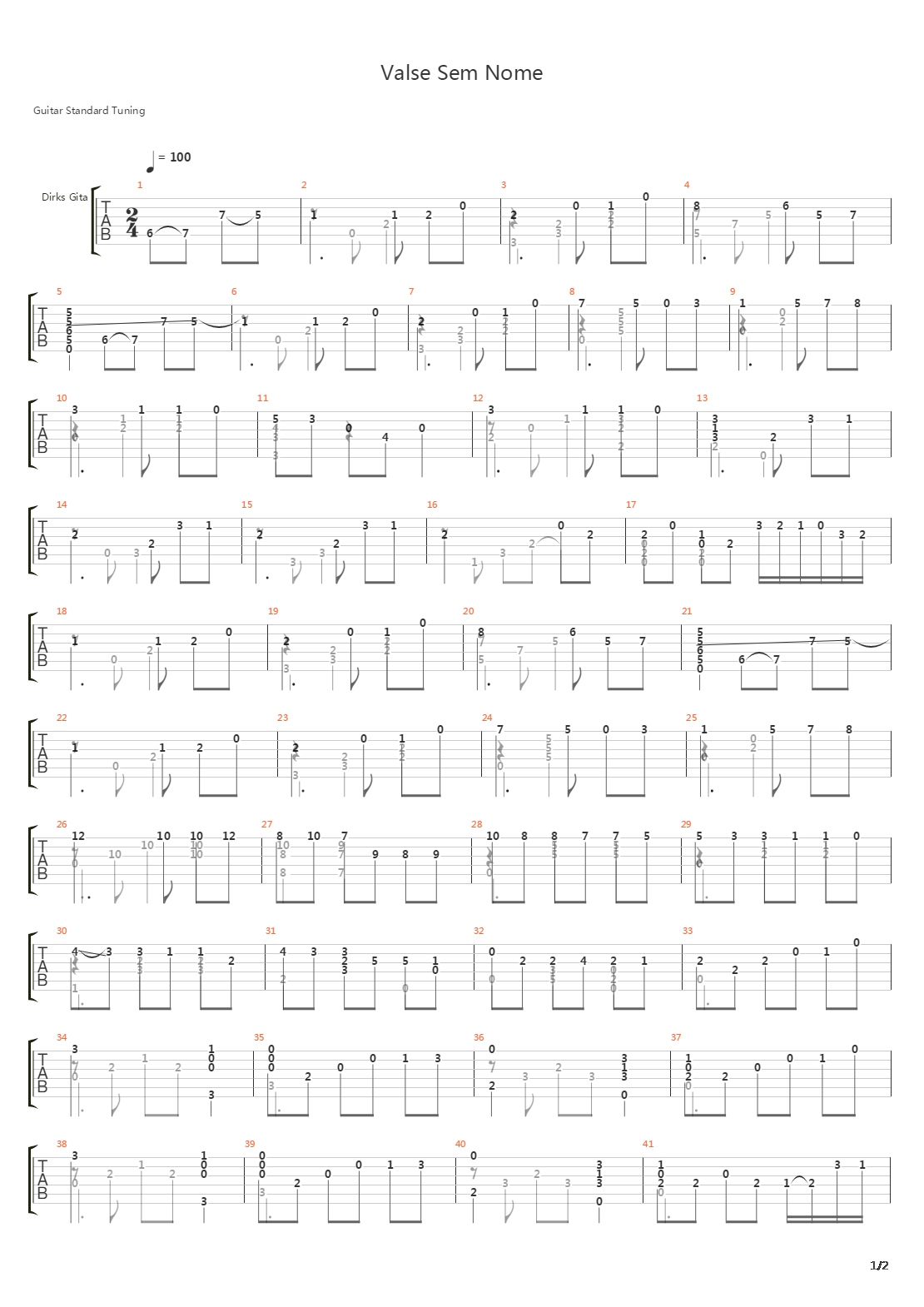 Valsa Sem Nome吉他谱