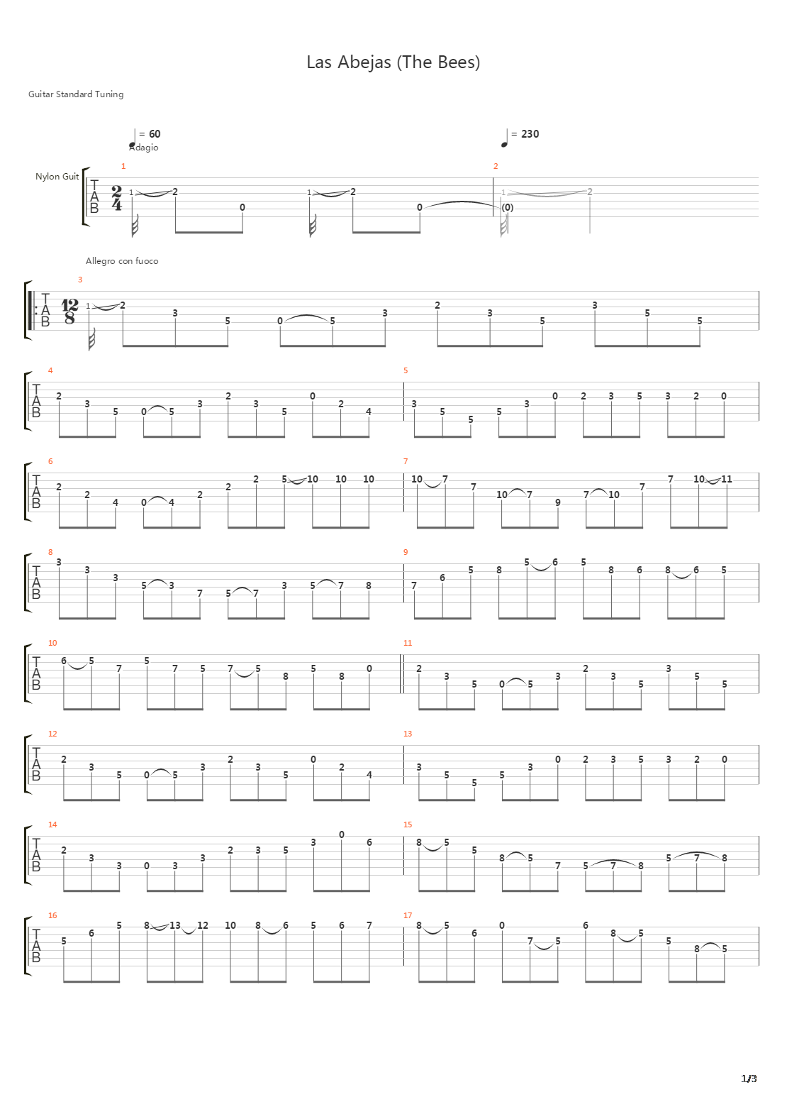 Las Abejas (The Bees)吉他谱