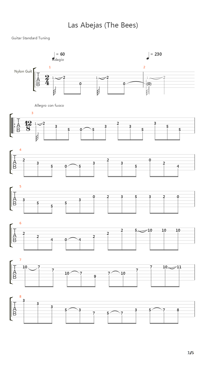 Las Abejas (The Bees)吉他谱