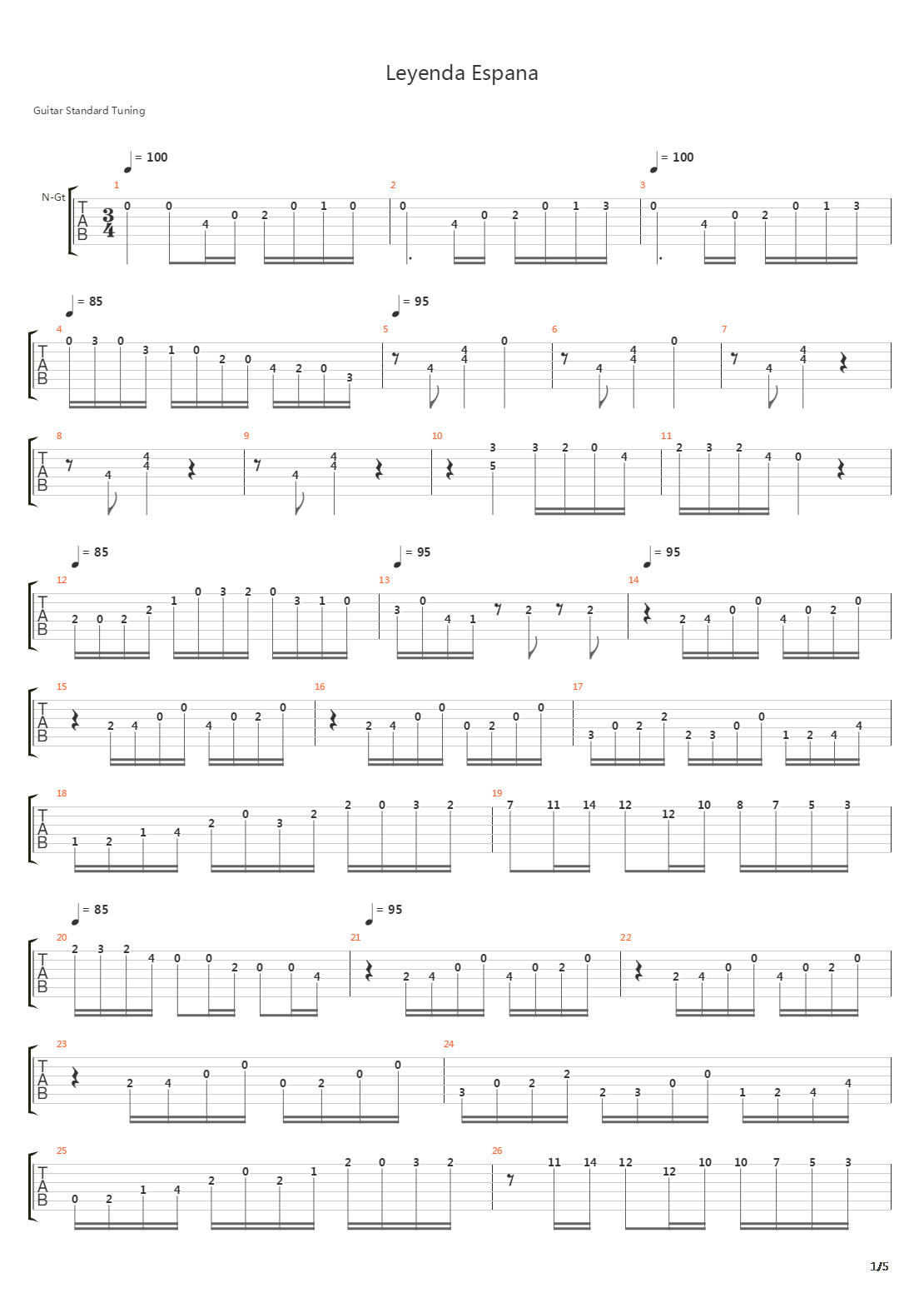 Leyenda Espana吉他谱