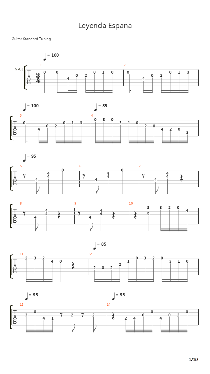 Leyenda Espana吉他谱
