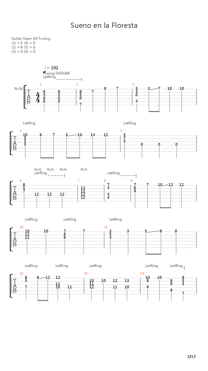 Sueno en la Floresta(森林之梦)吉他谱