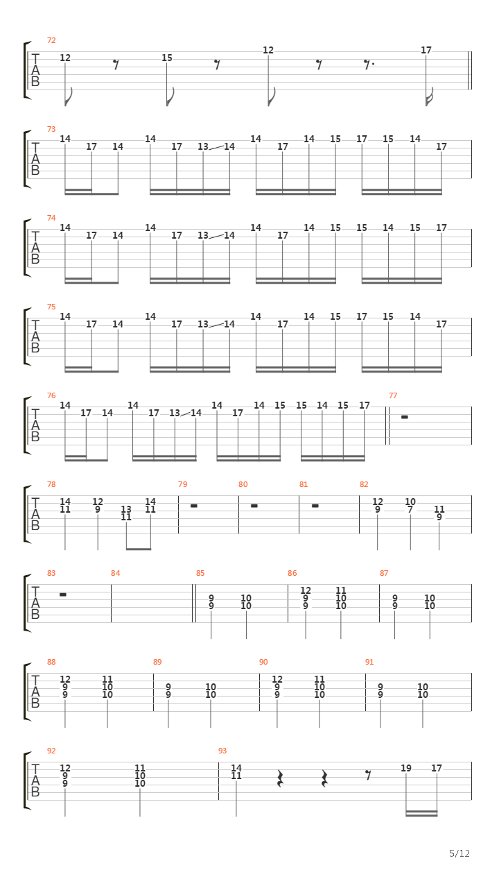 Enter Sandman(10)吉他谱