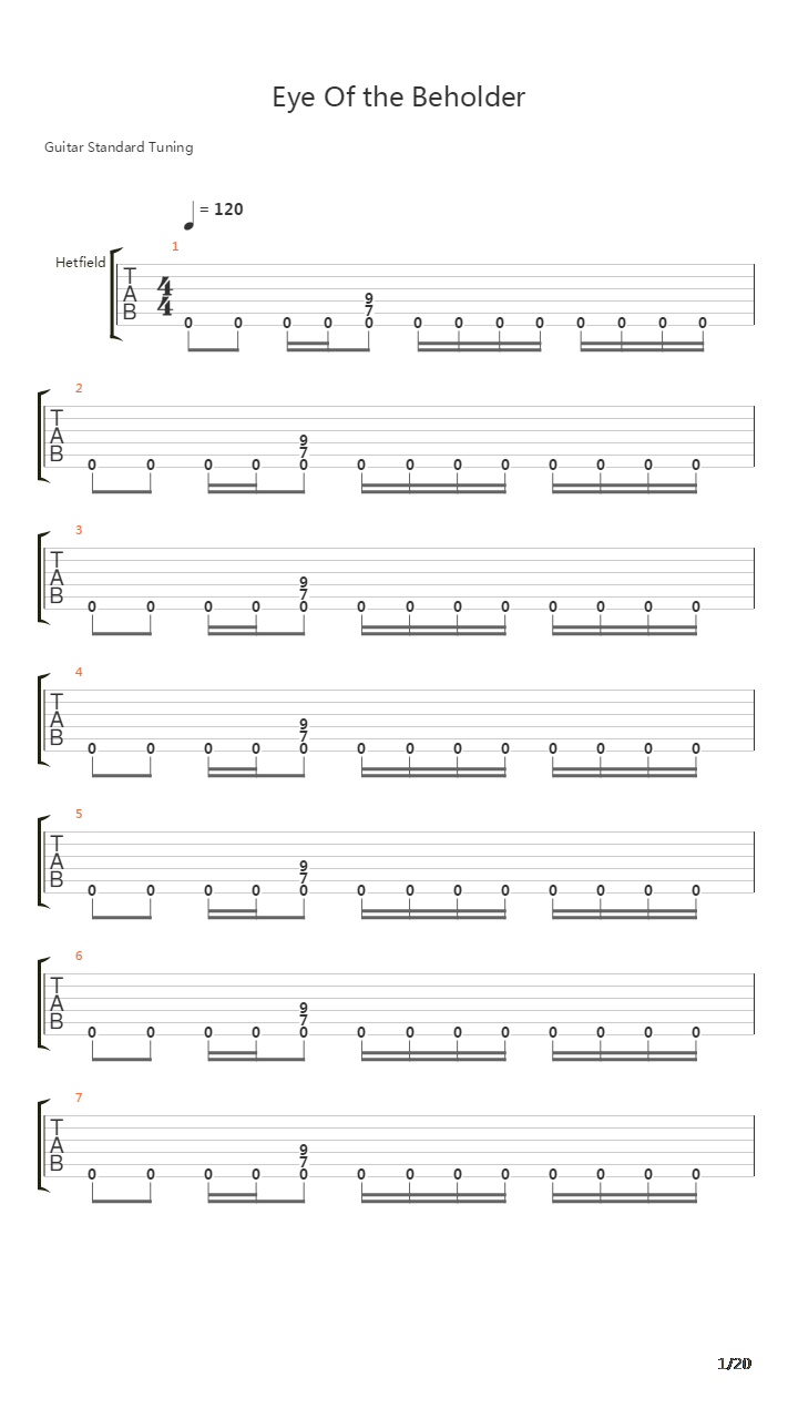 Eye Of The Beholder吉他谱