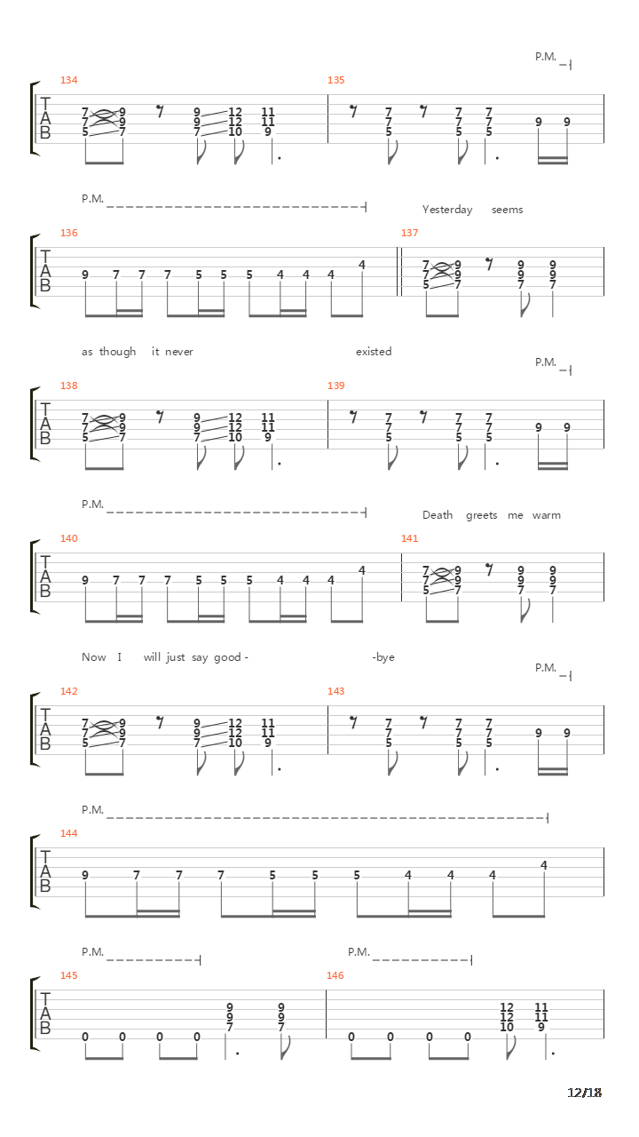 Fade To Black吉他谱