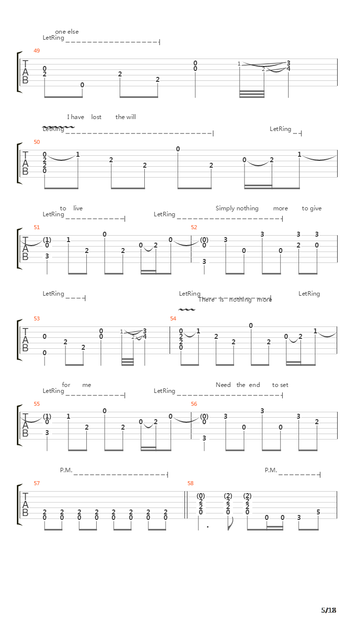 Fade To Black吉他谱