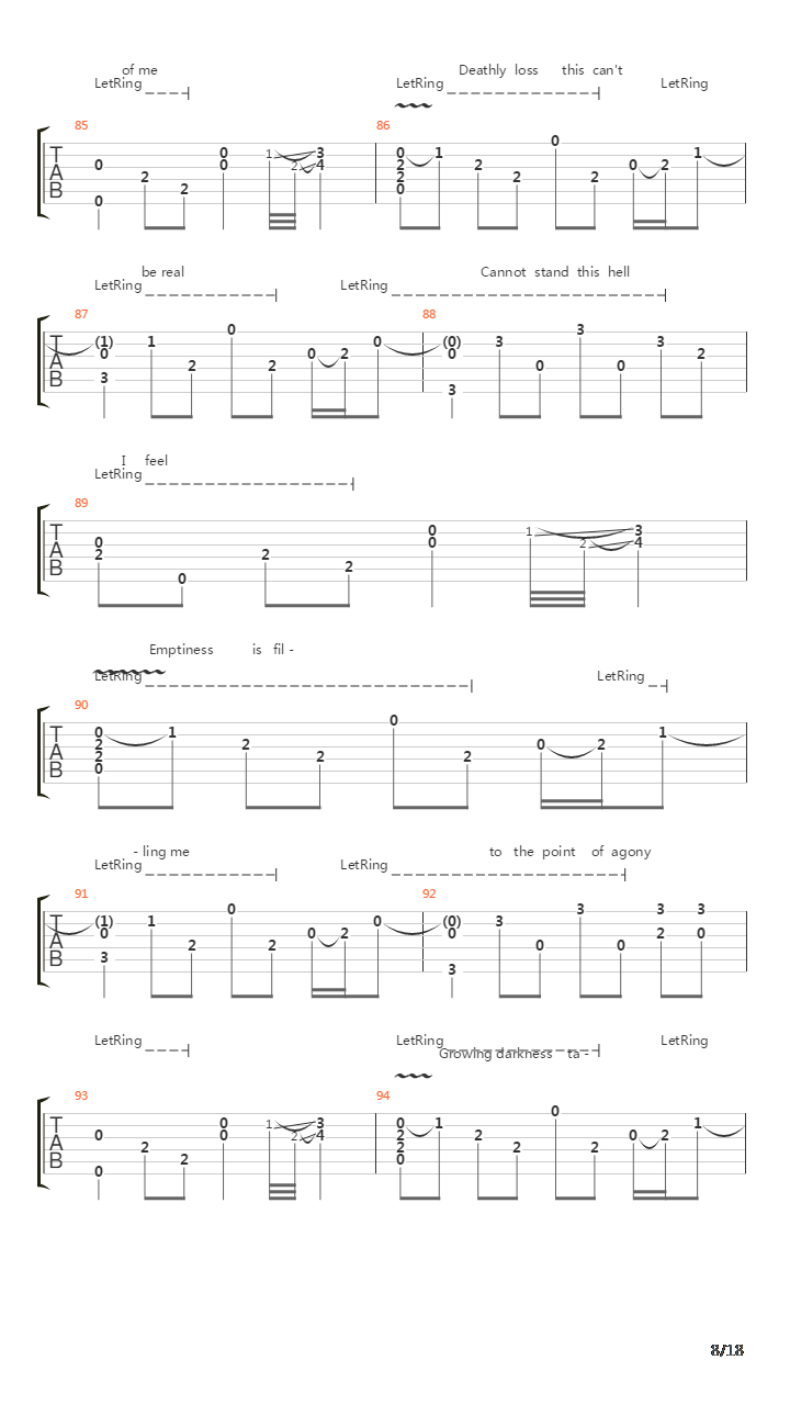 Fade To Black吉他谱