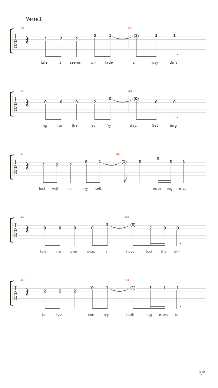 Fade To Black吉他谱